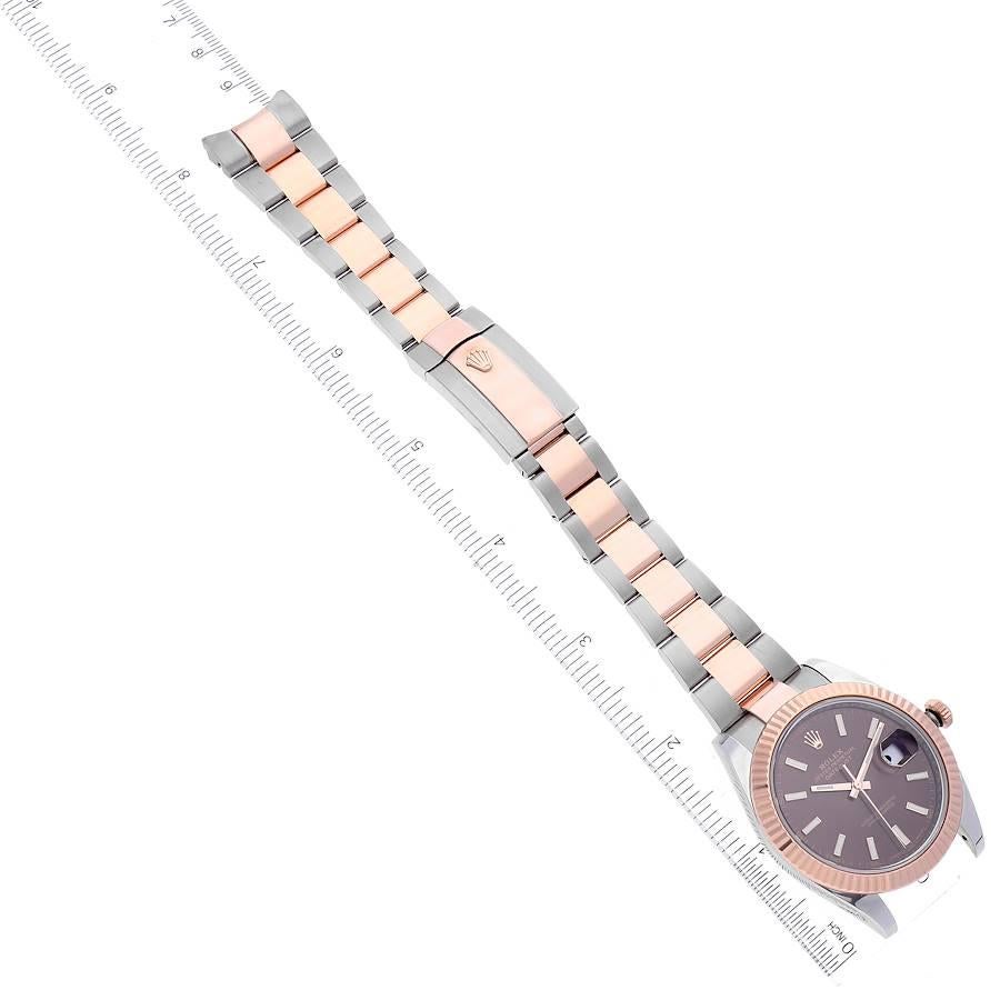 Rolex Datejust 41 Steel Everose Gold Chocolate Dial Watch 126331 Box Card For Sale 3