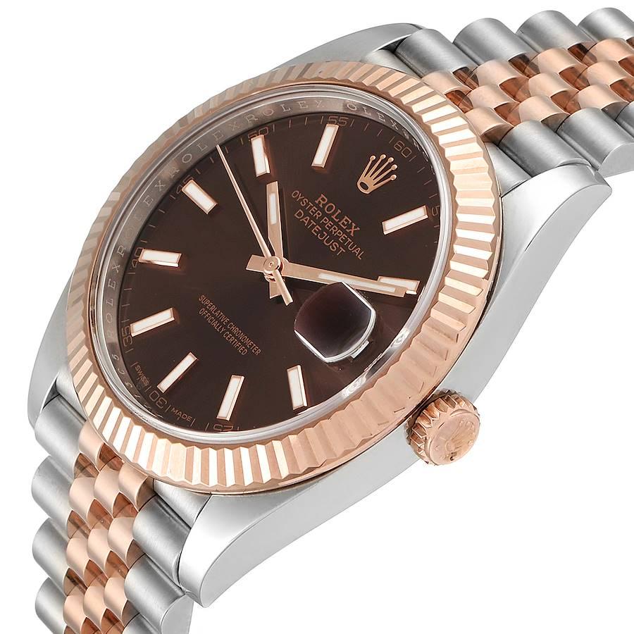 Rolex Datejust 41 Steel Everose Gold Chocolate Dial Watch 126331 Box Card 1