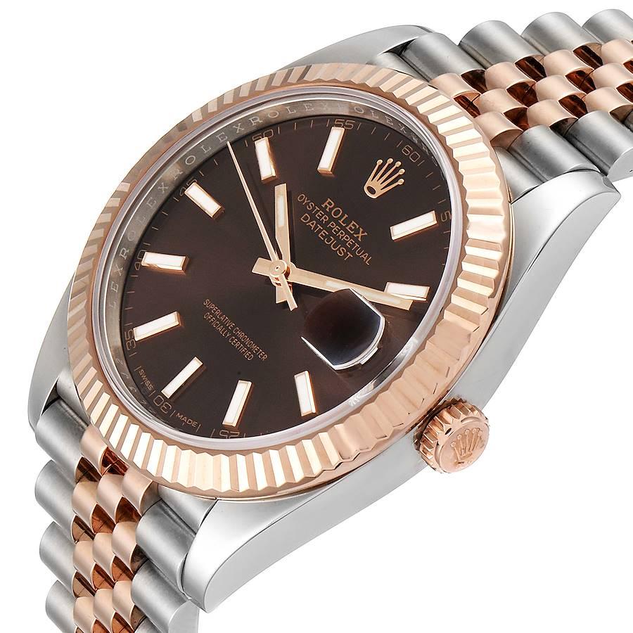 Rolex Datejust 41 Steel Everose Gold Chocolate Dial Watch 126331 Box Card For Sale 1