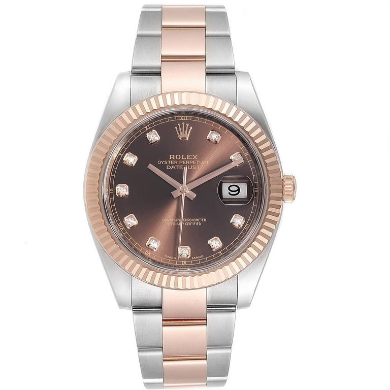 datejust 41 chocolate diamond dial