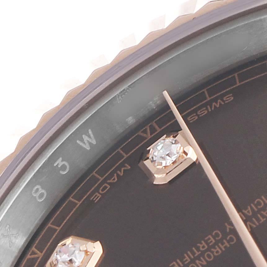Rolex Datejust 41 Steel Everose Gold Chocolate Diamond Dial Watch 126331 For Sale 2