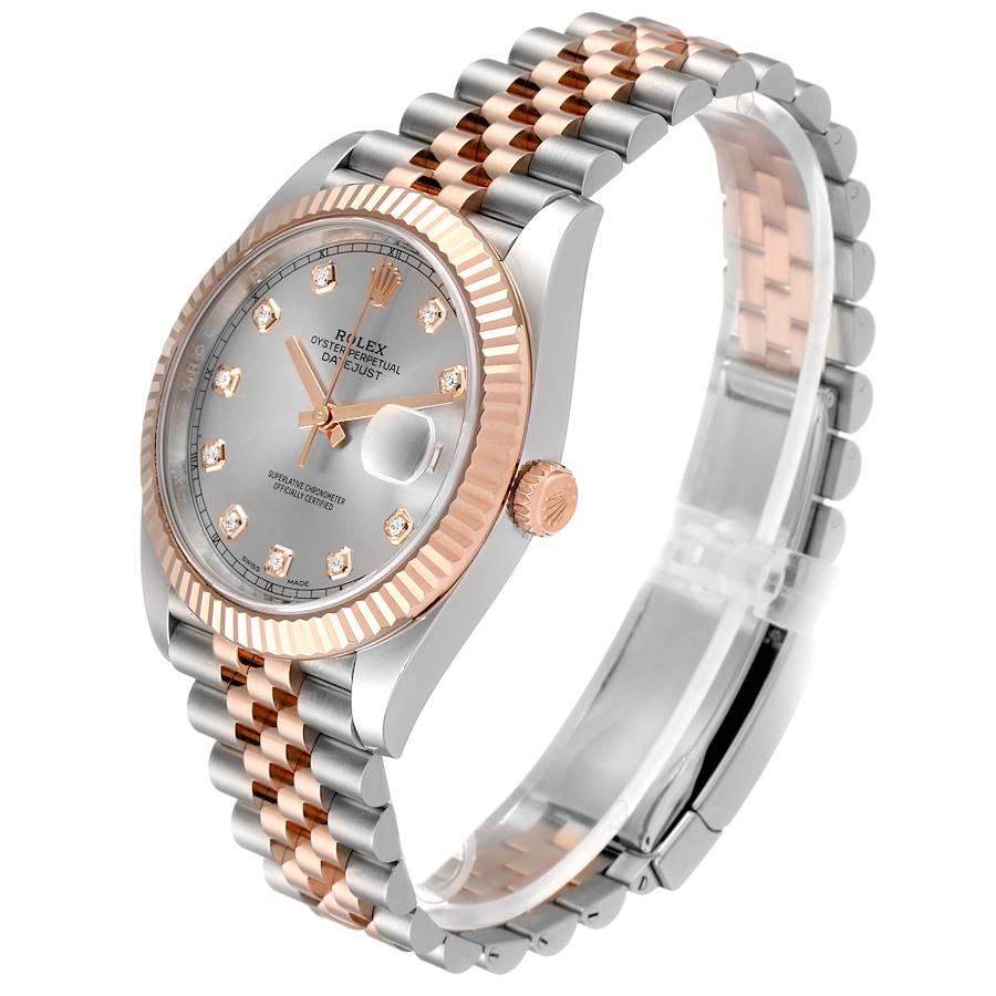 Rolex Datejust 41 Steel Everose Gold Diamond Dial Men's Watch 126331 1