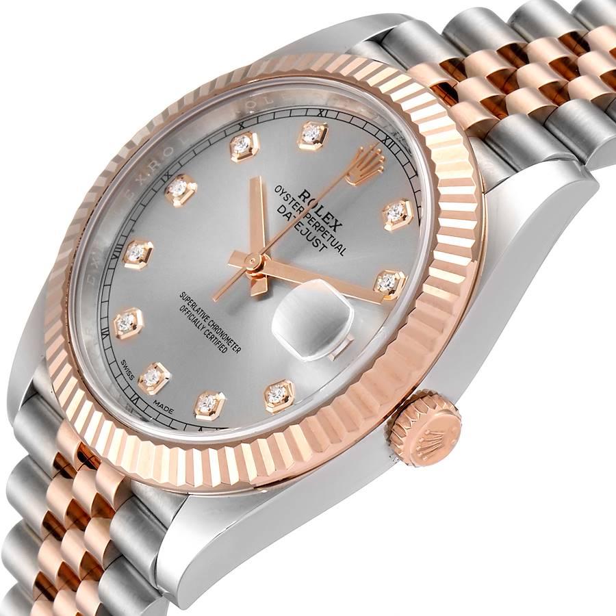 Rolex Datejust 41 Steel Everose Gold Diamond Dial Men's Watch 126331 2