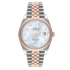 Rolex Datejust 41 Acero Oro Everose MOP Esfera Diamante Reloj Caballero 126331 Sin Usar
