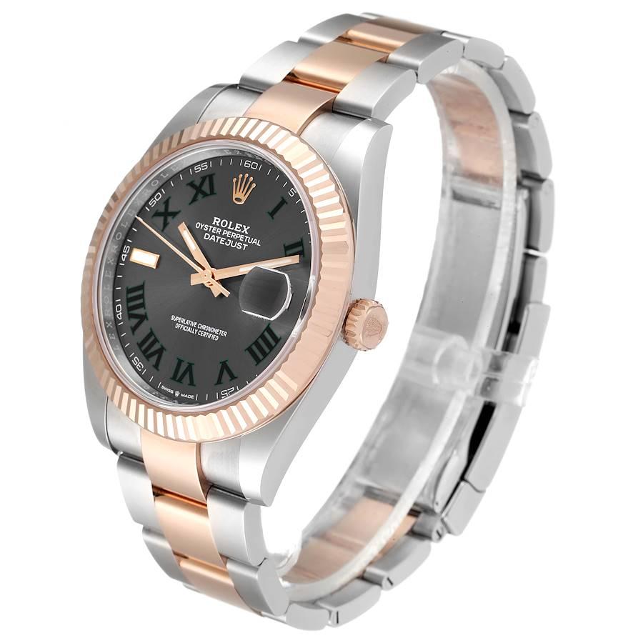 Rolex Datejust 41 Steel Everose Gold Wimbledon Dial Watch 126331 Unworn In Excellent Condition For Sale In Atlanta, GA