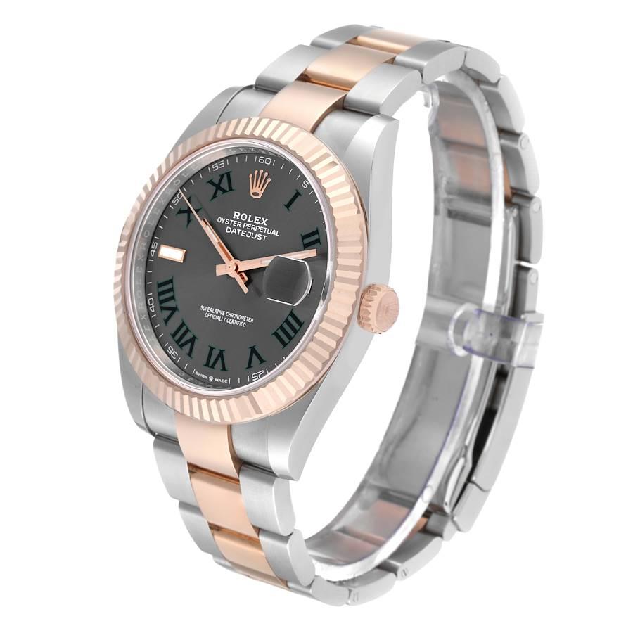 Men's Rolex Datejust 41 Steel Everose Gold Wimbledon Dial Watch 126331 Unworn