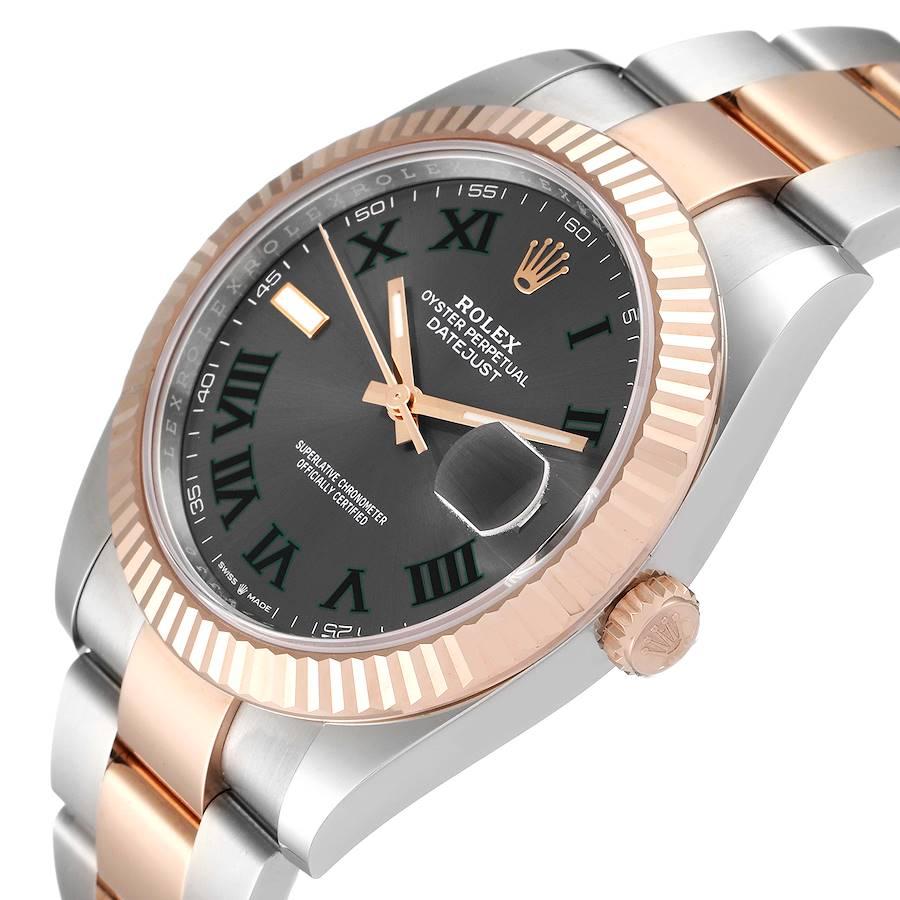 Men's Rolex Datejust 41 Steel Everose Gold Wimbledon Dial Watch 126331 Unworn For Sale