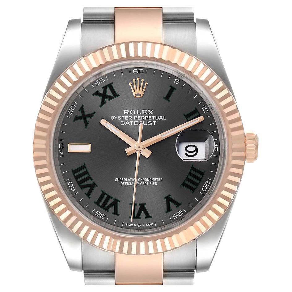 Rolex Datejust 41 Steel Everose Gold Wimbledon Dial Watch 126331 Unworn For Sale