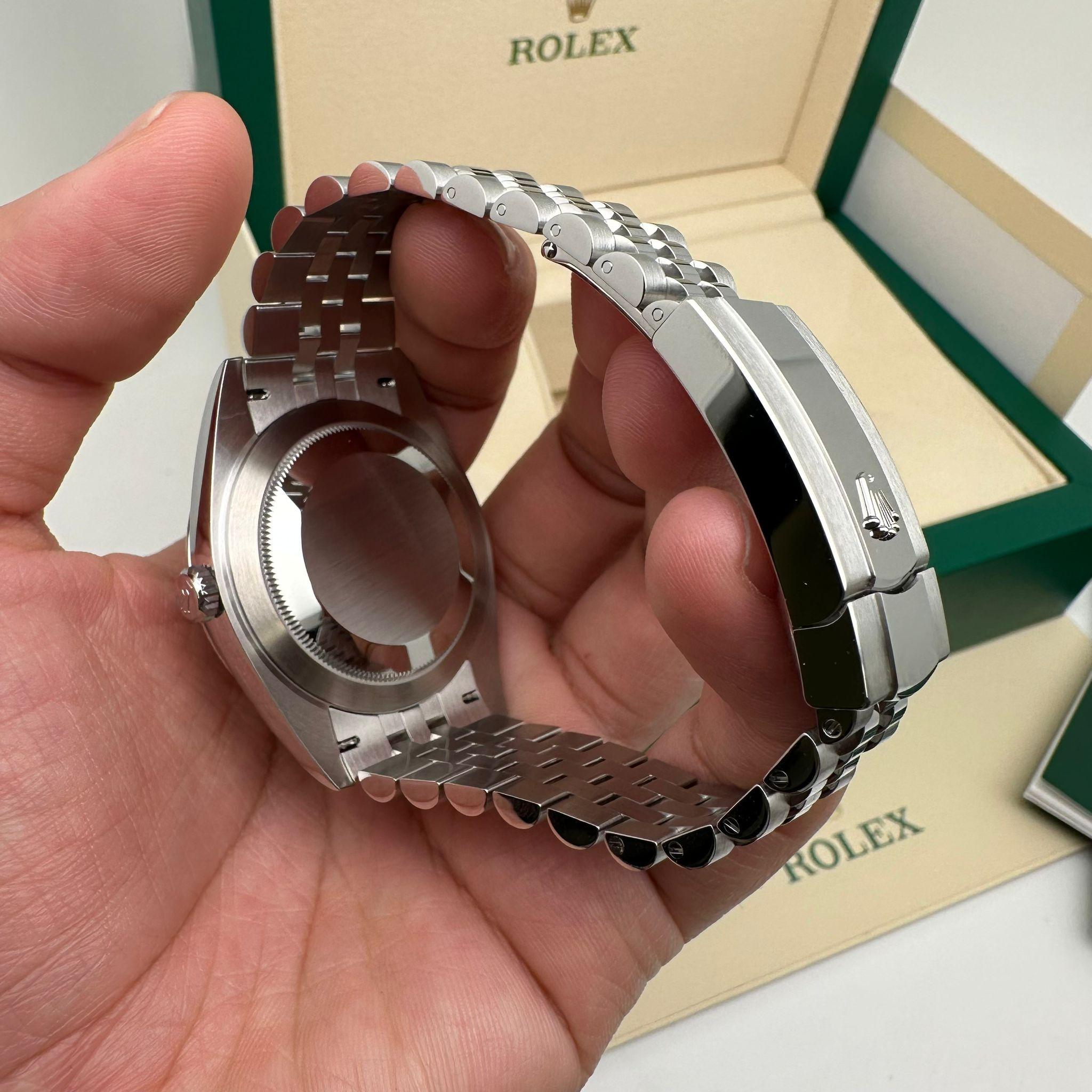 NEW Rolex Datejust 41 Steel Gold Bezel Jubilee Rhodium Dial Men Watch 126334 For Sale 3