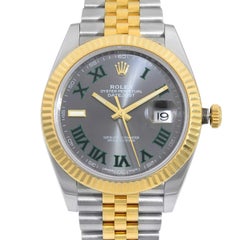 Rolex Datejust 41 Steel Gold Wimbledon Slate Dial Automatic Men Watch 126333GYRJ