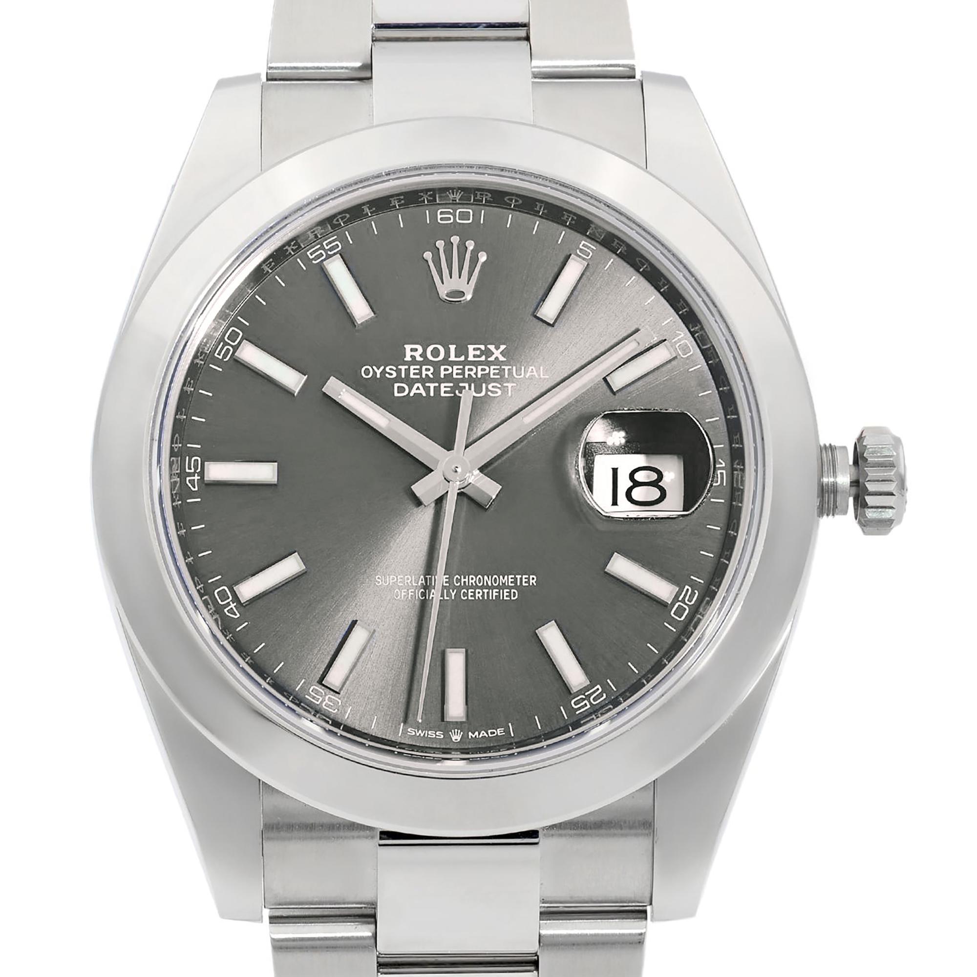 Rolex Datejust 41 Steel Oyster Band Rhodium Dial Automatic Mens Watch 126300 For Sale 1