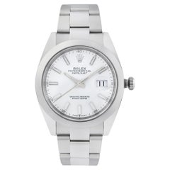 Rolex Montre automatique Datejust 41 en acier avec cadran blanc, pour hommes 126300