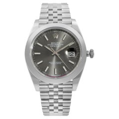 Used Rolex Datejust 41 Steel Rhodium Index Dial Smooth Jubilee Automatic Watch 126300