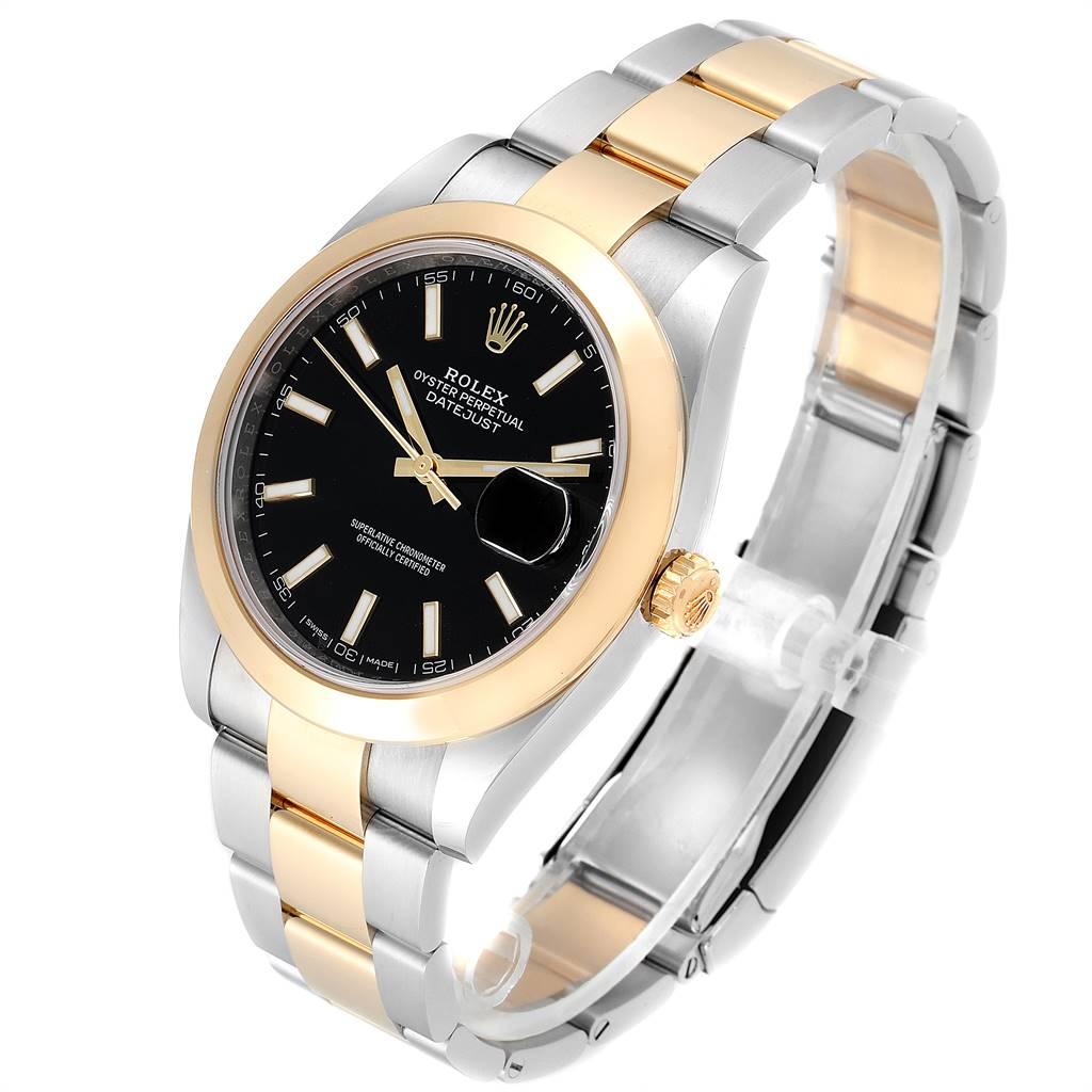 Rolex Datejust 41 Steel Rose Gold Black Dial Men's Watch 126303 Box Card 1