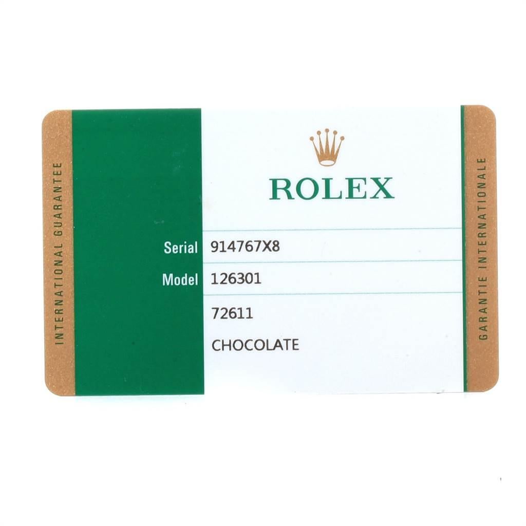 Rolex Datejust 41 Steel Rose Gold Brown Dial Men’s Watch 126301 Box Card 8