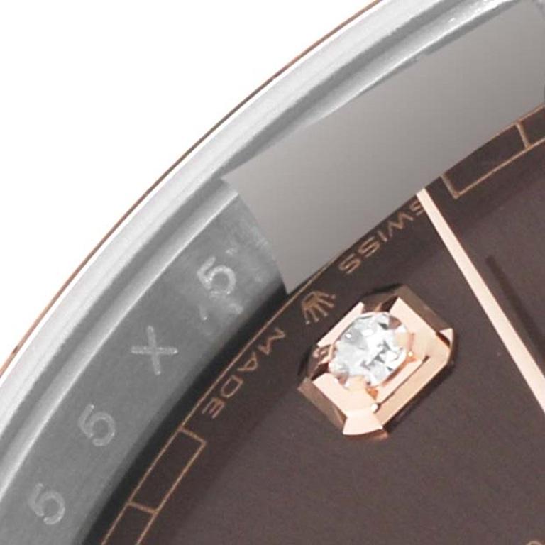 Rolex Datejust 41 Stahl Rose Gold Brown Diamond Dial Herrenuhr 126301 Ungetragen im Zustand „Hervorragend“ in Atlanta, GA