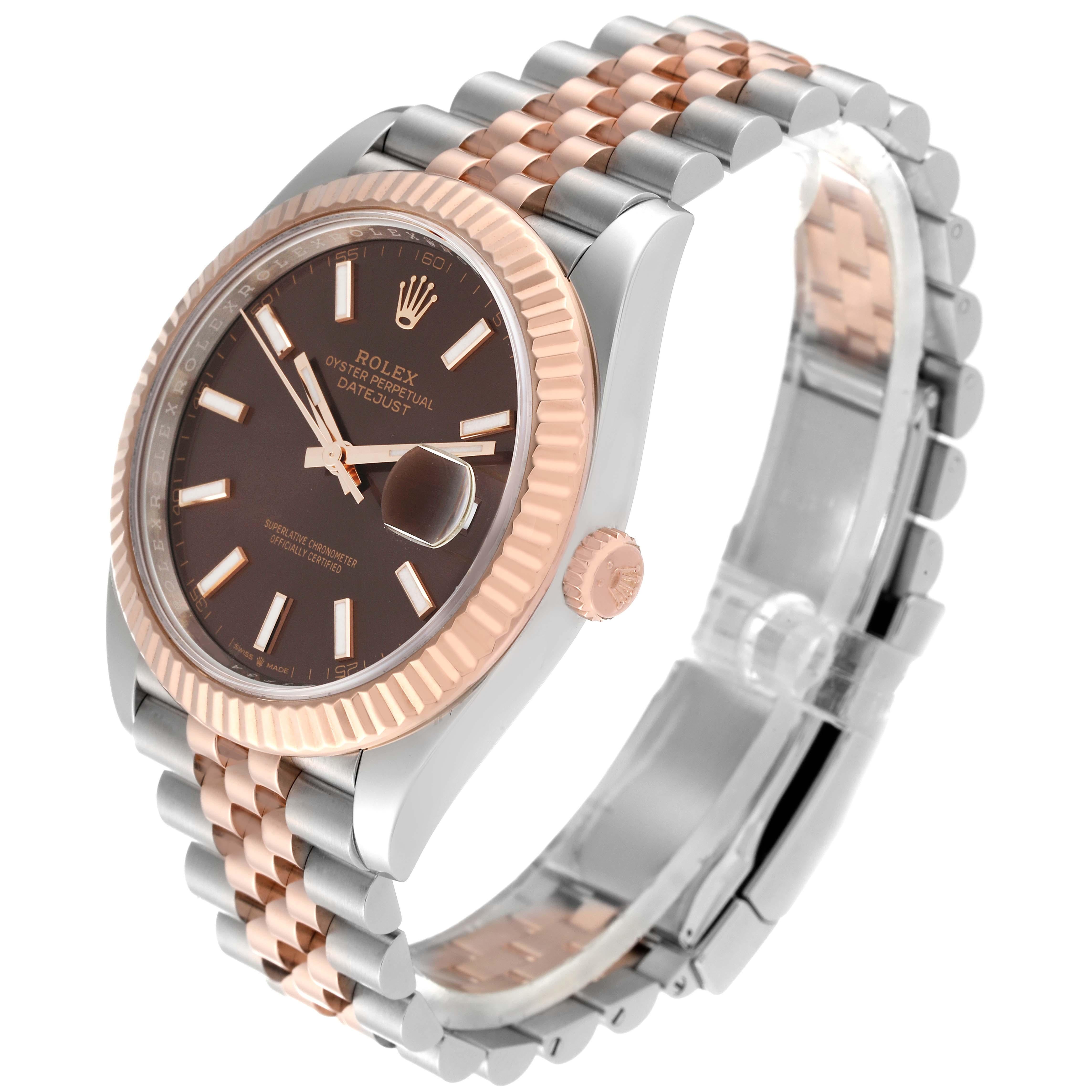 Rolex Datejust 41 Steel Rose Gold Chocolate Dial Mens Watch 126331 For Sale 7