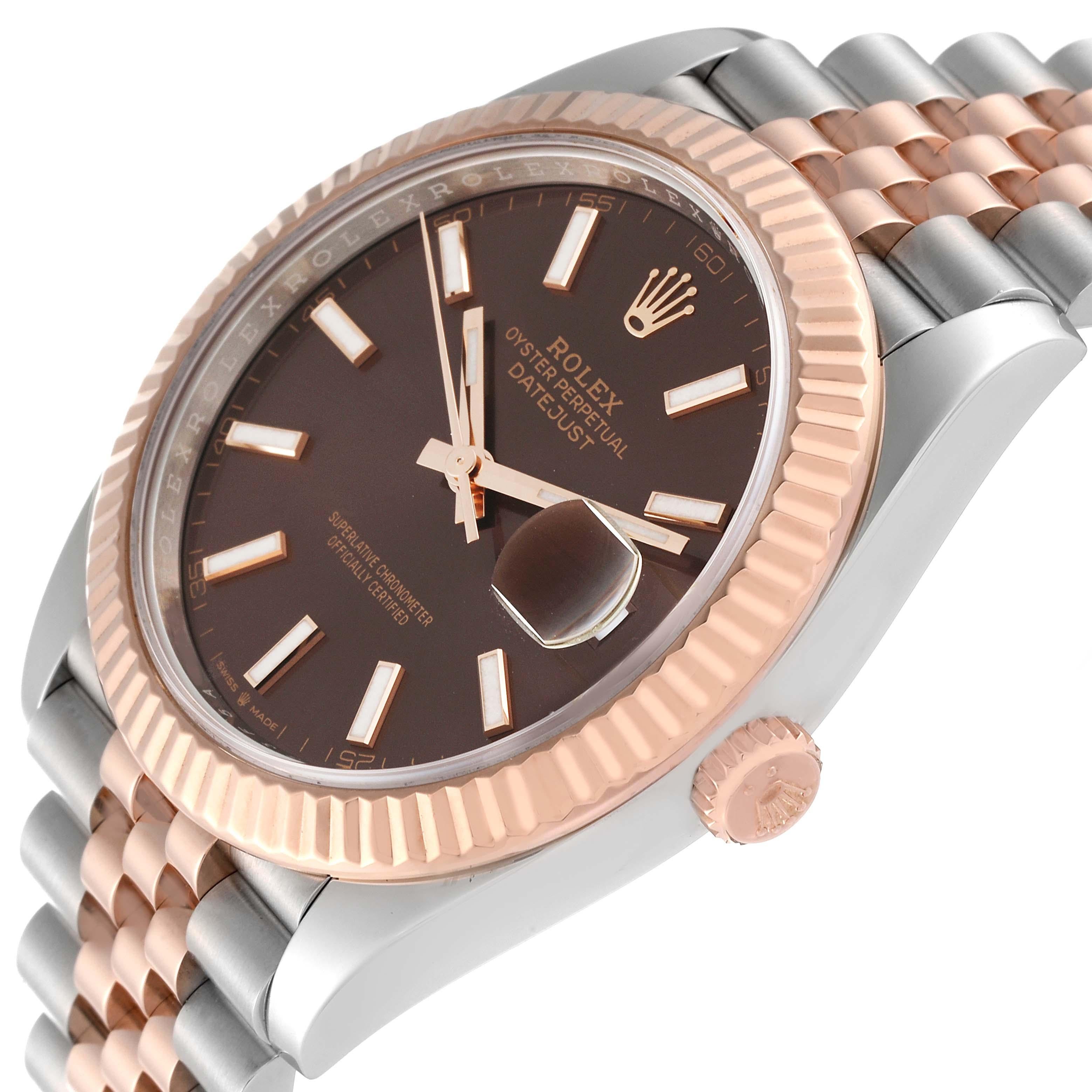 Men's Rolex Datejust 41 Steel Rose Gold Chocolate Dial Mens Watch 126331 For Sale