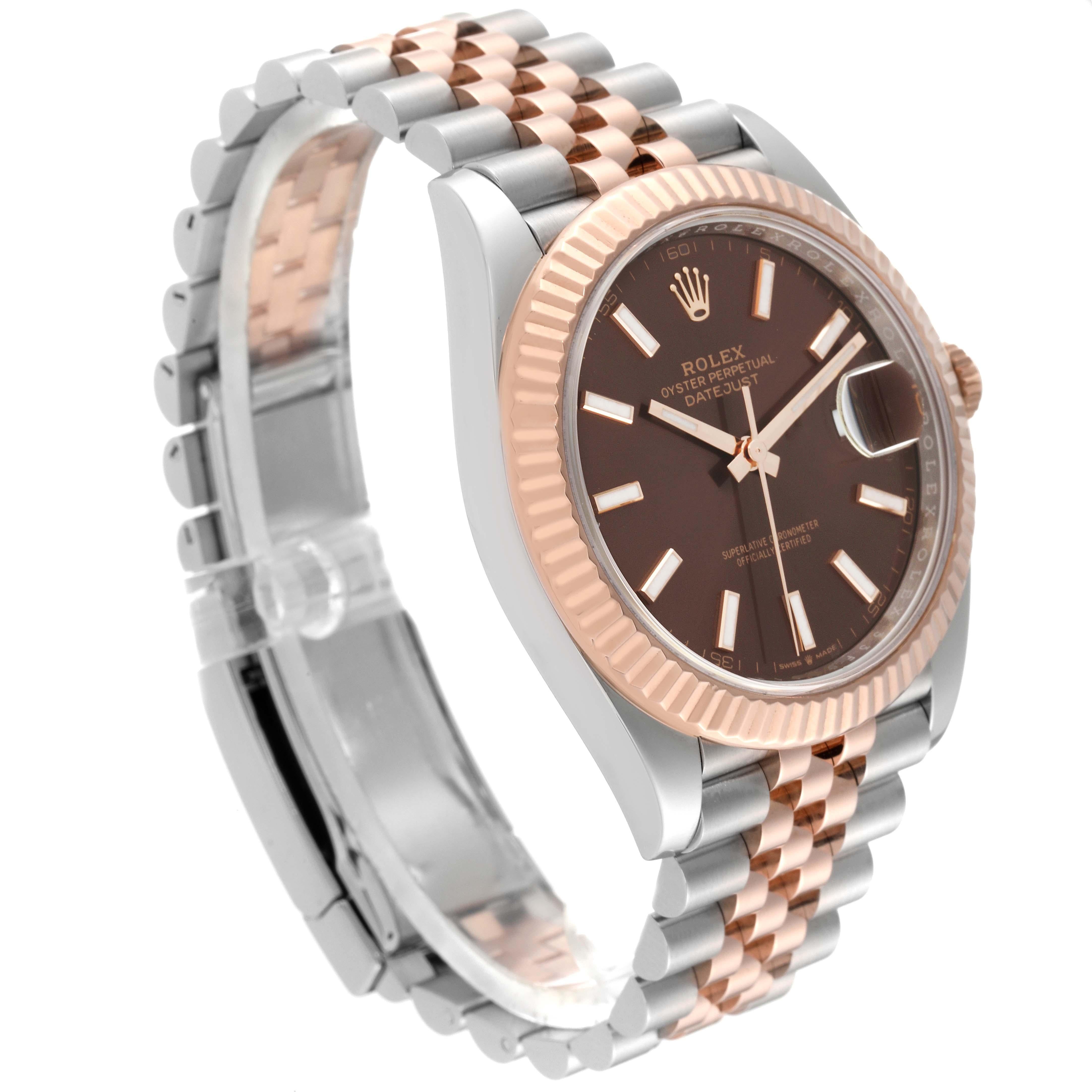 Rolex Datejust 41 Steel Rose Gold Chocolate Dial Mens Watch 126331 For Sale 5