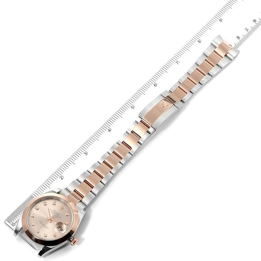 Rolex Datejust 41 Steel Rose Gold Diamond Dial Men's Watch 126301 Box Card 7