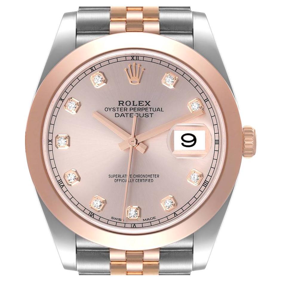 Rolex Datejust 41 Steel Rose Gold Sundust Dial Mens Watch 126301 Box ...