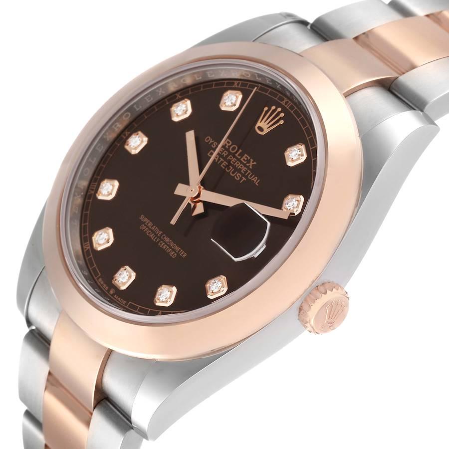 Men's Rolex Datejust 41 Steel Rose Gold Diamond Dial Mens Watch 126301 Unworn For Sale