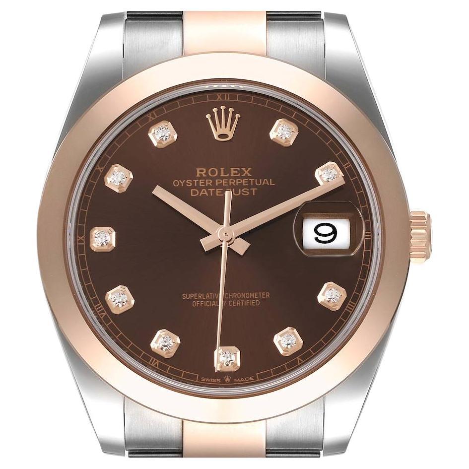 Rolex Datejust 41 Steel Rose Gold Diamond Dial Mens Watch 126301 Unworn For Sale