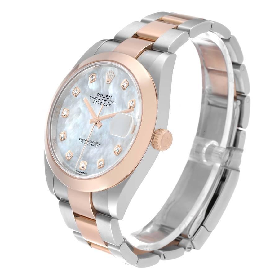 rolex datejust 41 rose gold mother of pearl