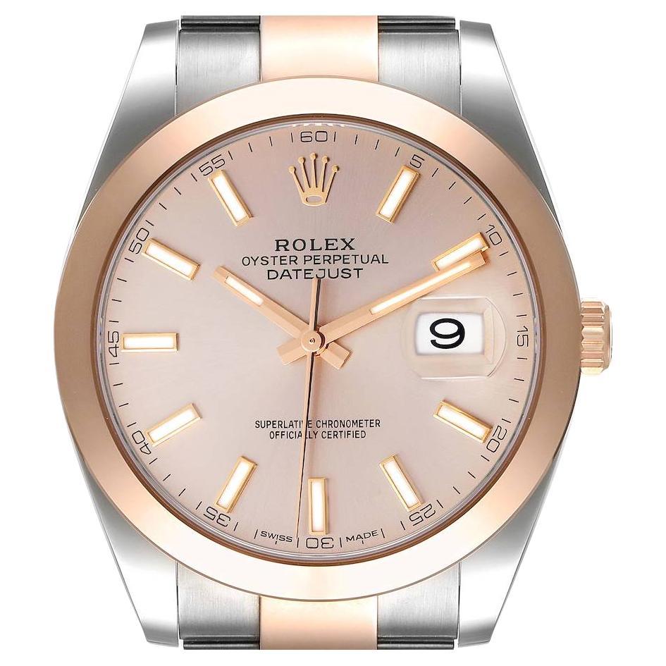 Rolex Datejust 41 Steel Rose Gold Sundust Dial Mens Watch 126301 Box