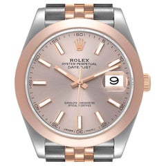Rolex Datejust 41 Steel Rose Gold Sundust Dial Mens Watch 126301 Box Card