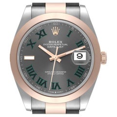 Rolex Datejust 41 Steel Rose Gold Wimbledon Dial Mens Watch 126301 Box Card