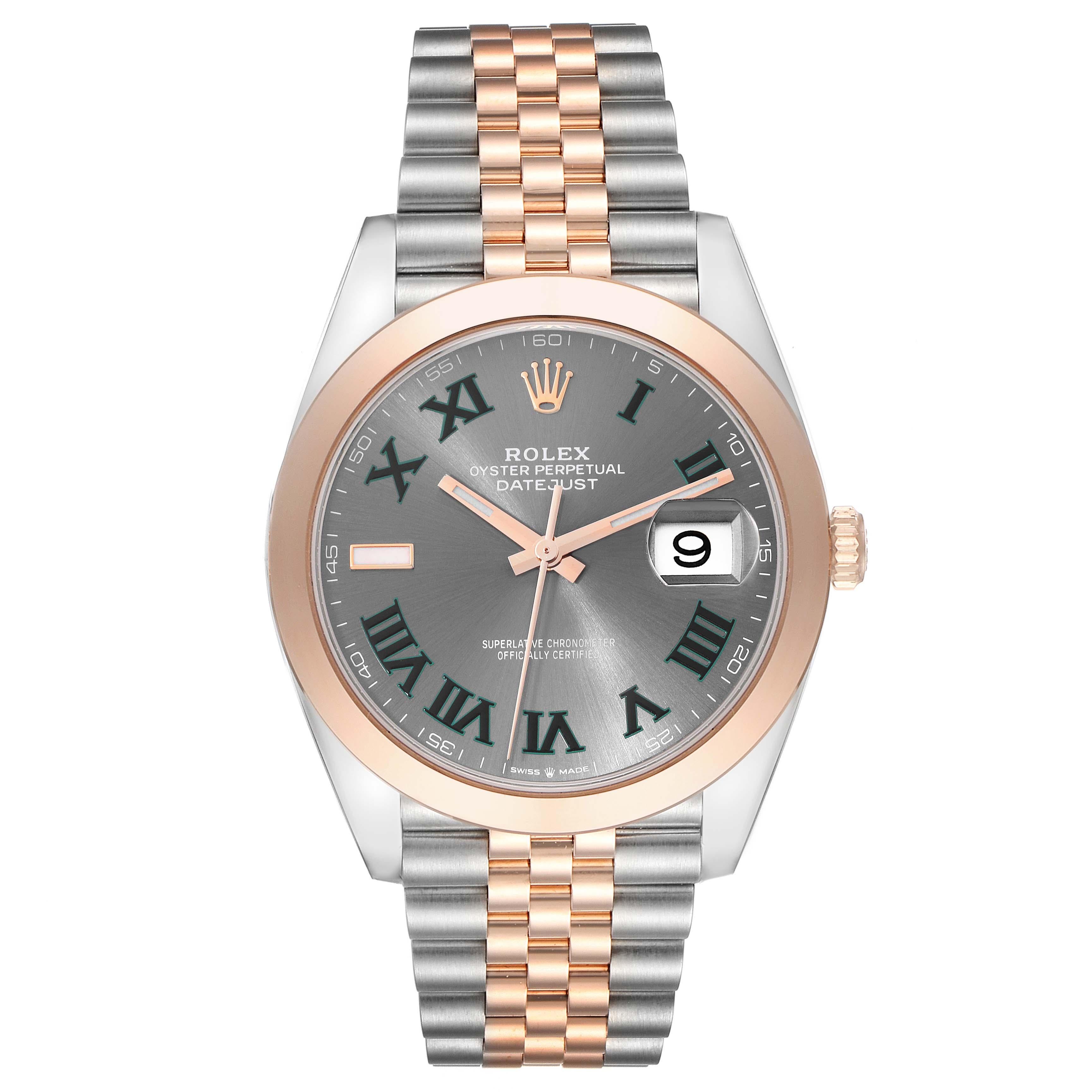 Men's Rolex Datejust 41 Steel Rose Gold Wimbledon Dial Mens Watch 126301 Unworn