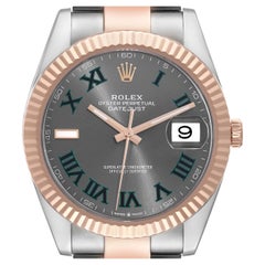 Rolex Datejust 41 Steel Rose Gold Wimbledon Dial Mens Watch 126331 Box Card