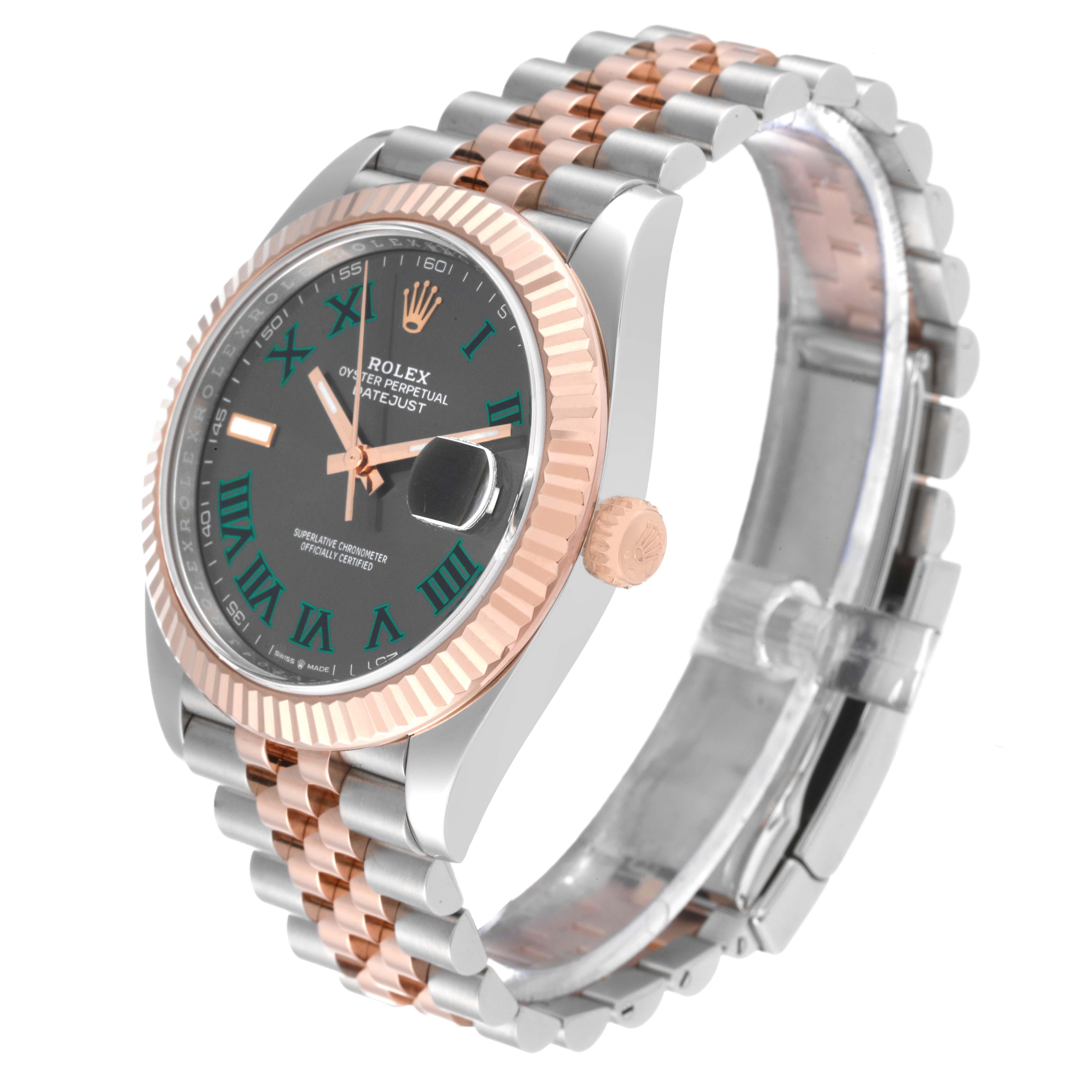 rolex datejust 41 steel and rose gold wimbledon dial