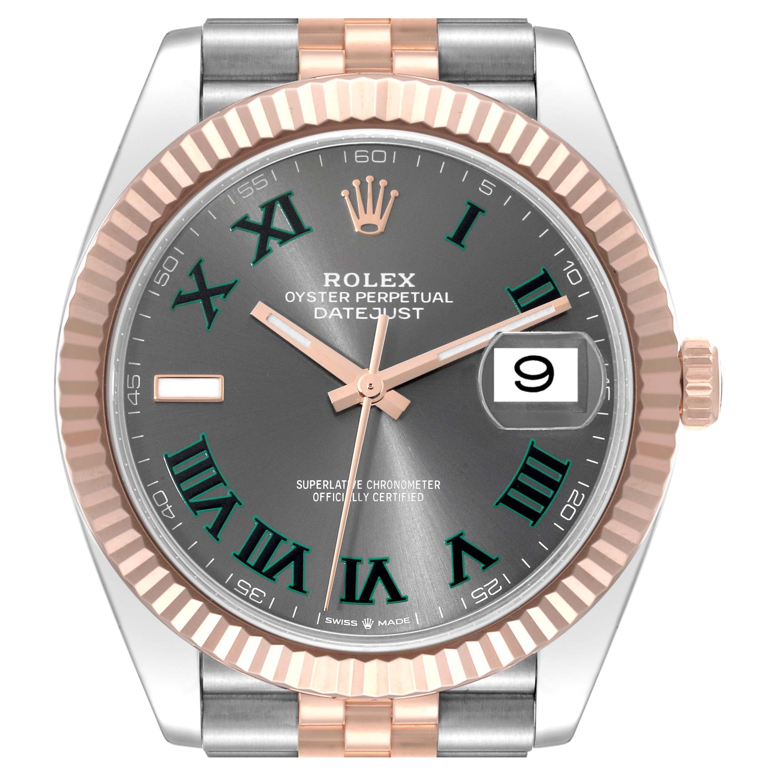 Rolex Datejust 41 Steel Rose Gold Wimbledon Dial Mens Watch 126331