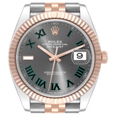 Rolex Datejust 41 Acciaio Oro Rosa Quadrante Wimbledon Orologio Uomo 126331