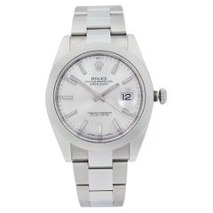 Used Rolex Datejust 41 Steel Silver Dial Smooth Bezel Oyster Automatic Watch 126300