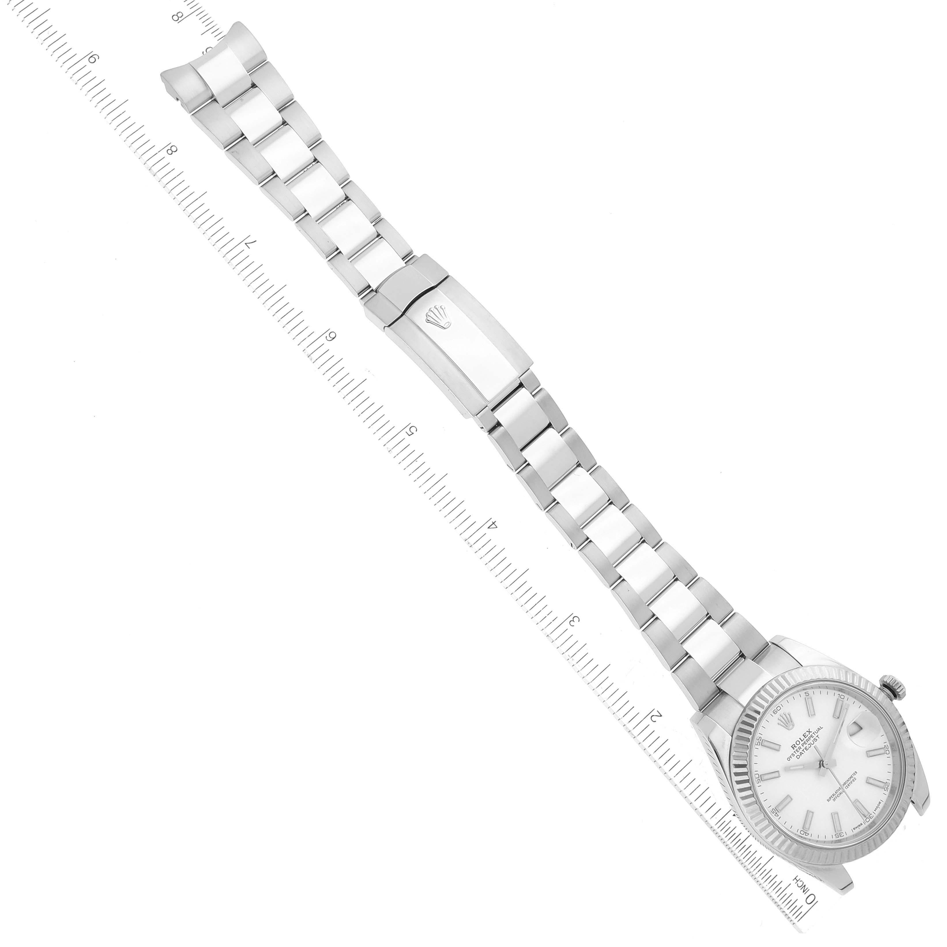 Rolex Montre Datejust 41 avec cadran blanc et bracelet Oyster pour hommes 126334 Boîte Card en vente 6