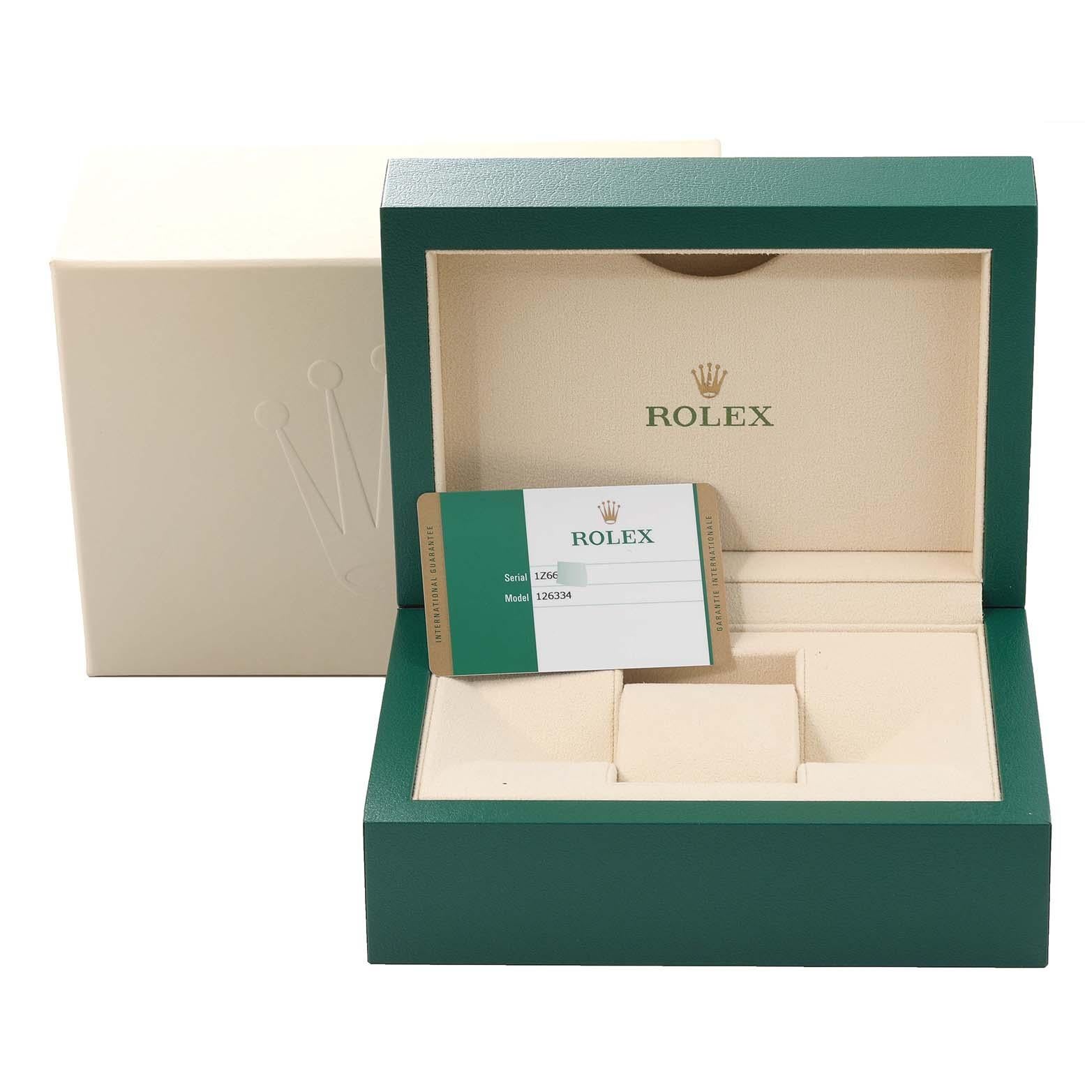 Rolex Montre Datejust 41 avec cadran blanc et bracelet Oyster pour hommes 126334 Boîte Card en vente 8