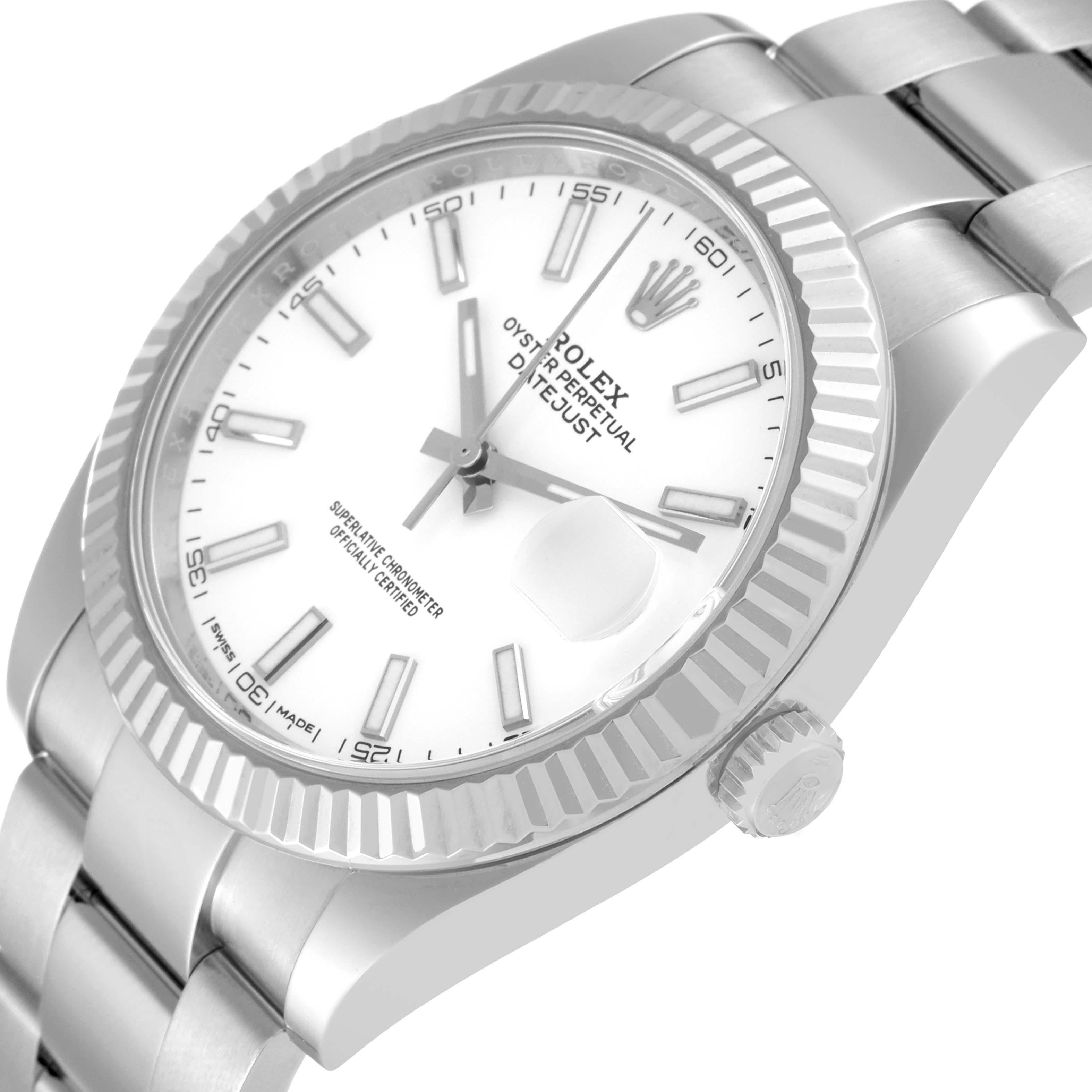 Rolex Datejust 41 Steel White Dial Oyster Bracelet Mens Watch 126334 Box Card For Sale 1