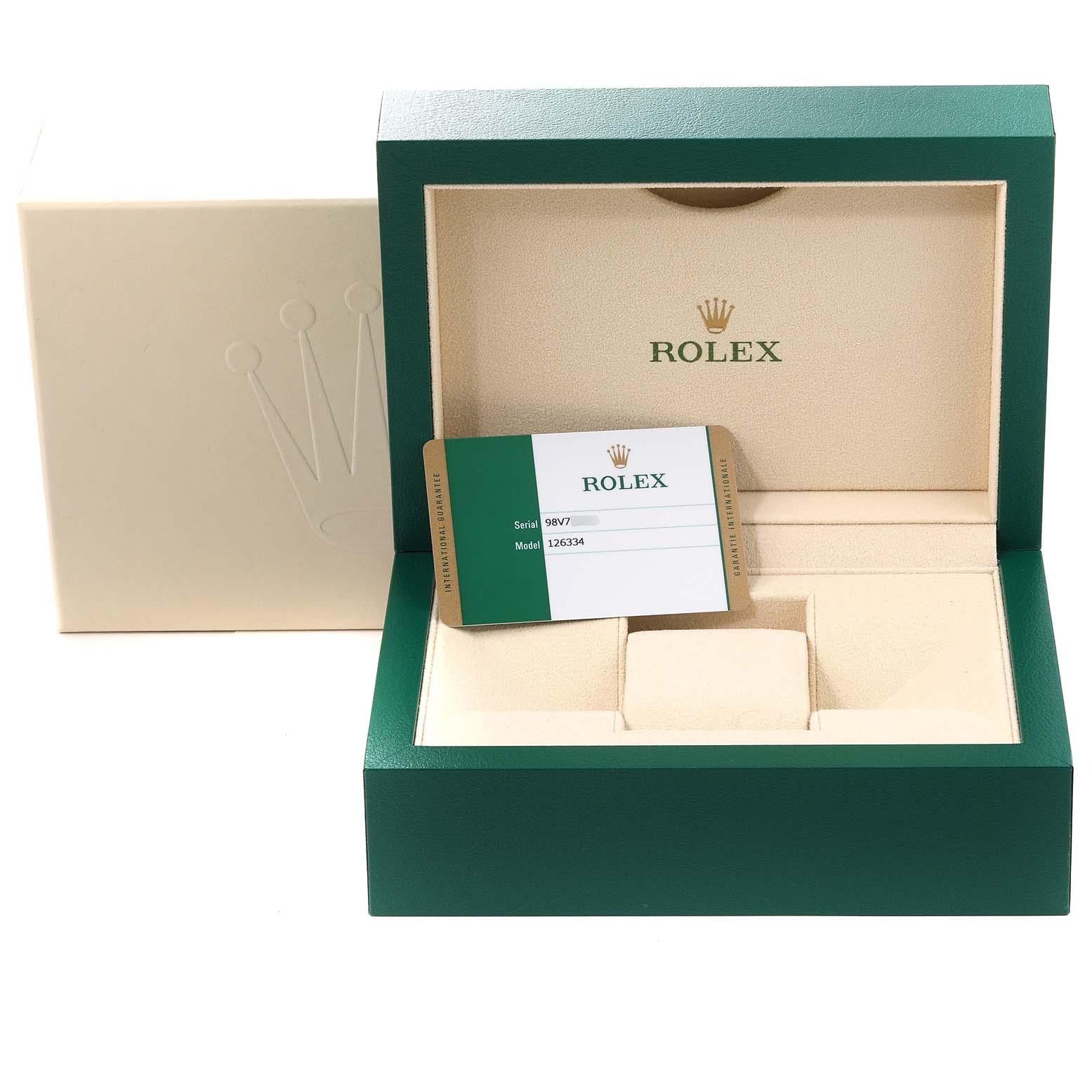 Rolex Datejust 41 Steel White Gold Black Dial Mens Watch 126334 Box Card 8