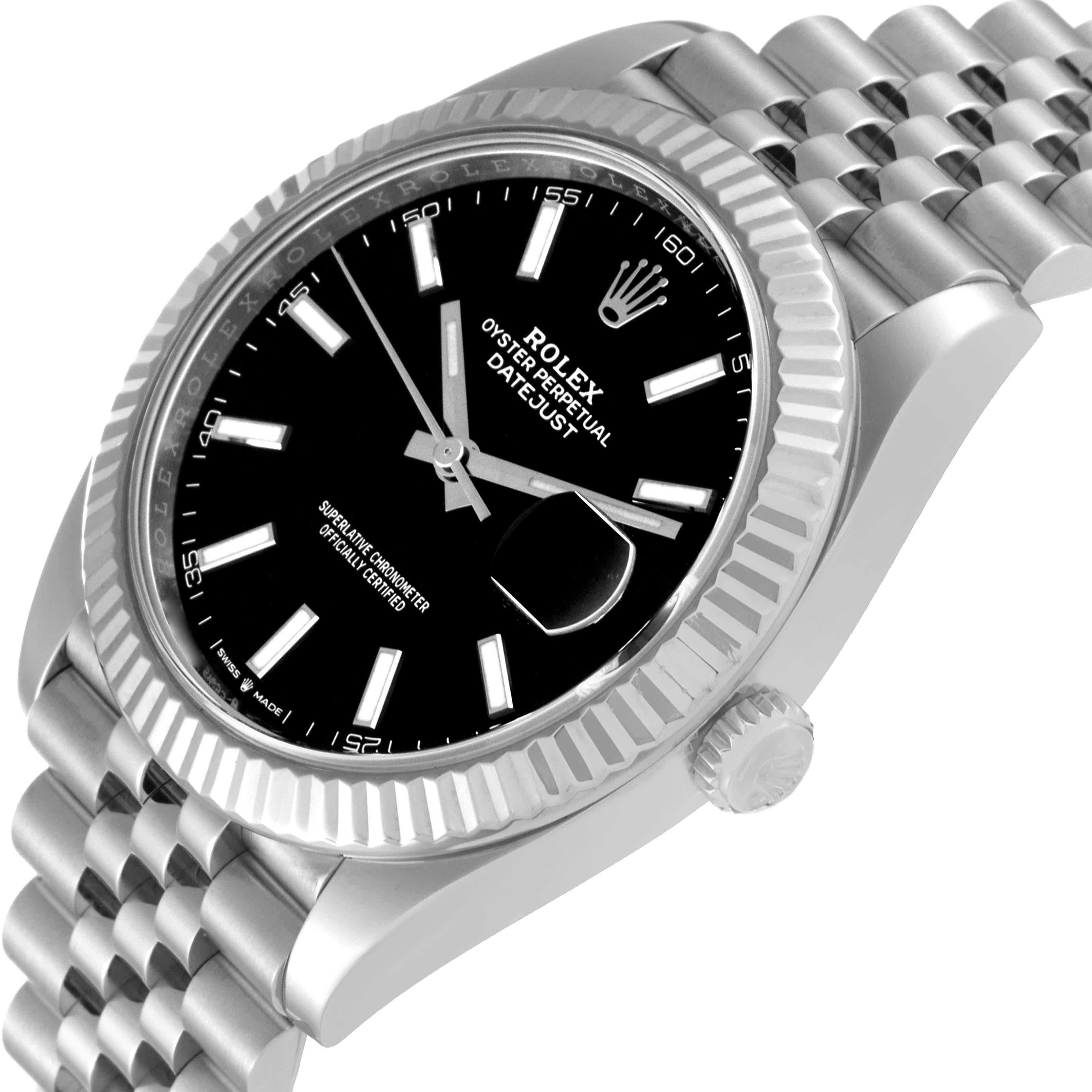 Rolex Datejust 41 Steel White Gold Black Dial Mens Watch 126334 6