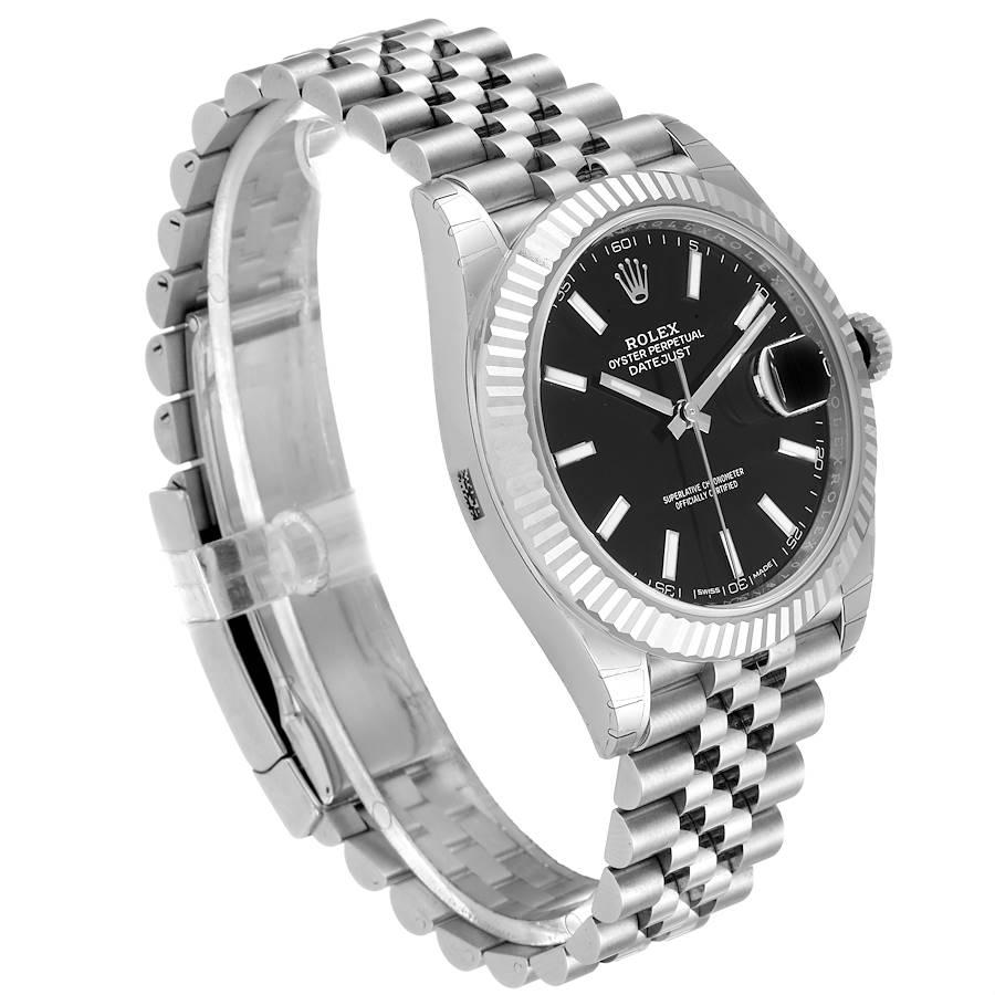 Rolex Datejust 41 Steel White Gold Black Dial Men's Watch 126334 Unworn In Excellent Condition For Sale In Atlanta, GA
