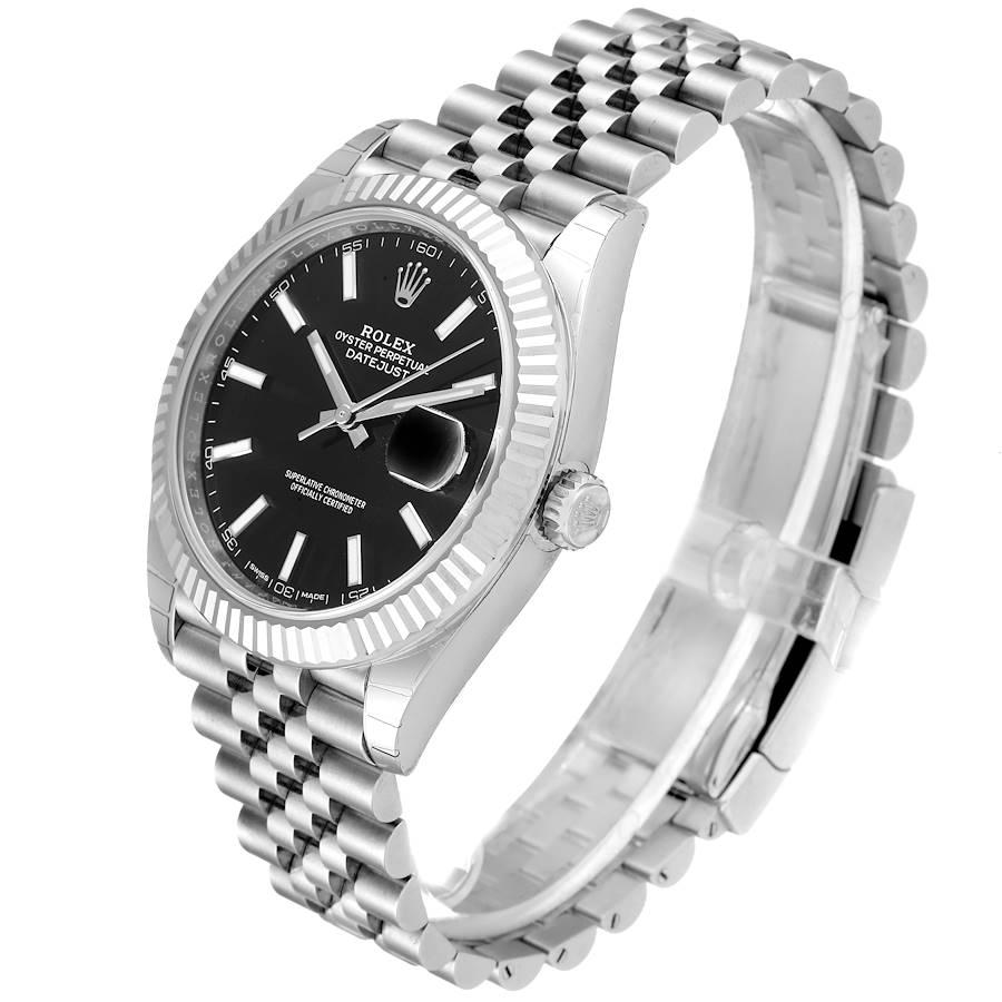 Rolex Datejust 41 Steel White Gold Black Dial Men's Watch 126334 Unworn For Sale 1