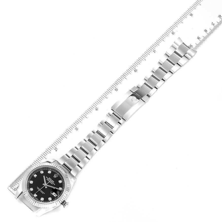 Rolex Datejust 41 Steel White Gold Black Diamond Dial Mens Watch 126334 6