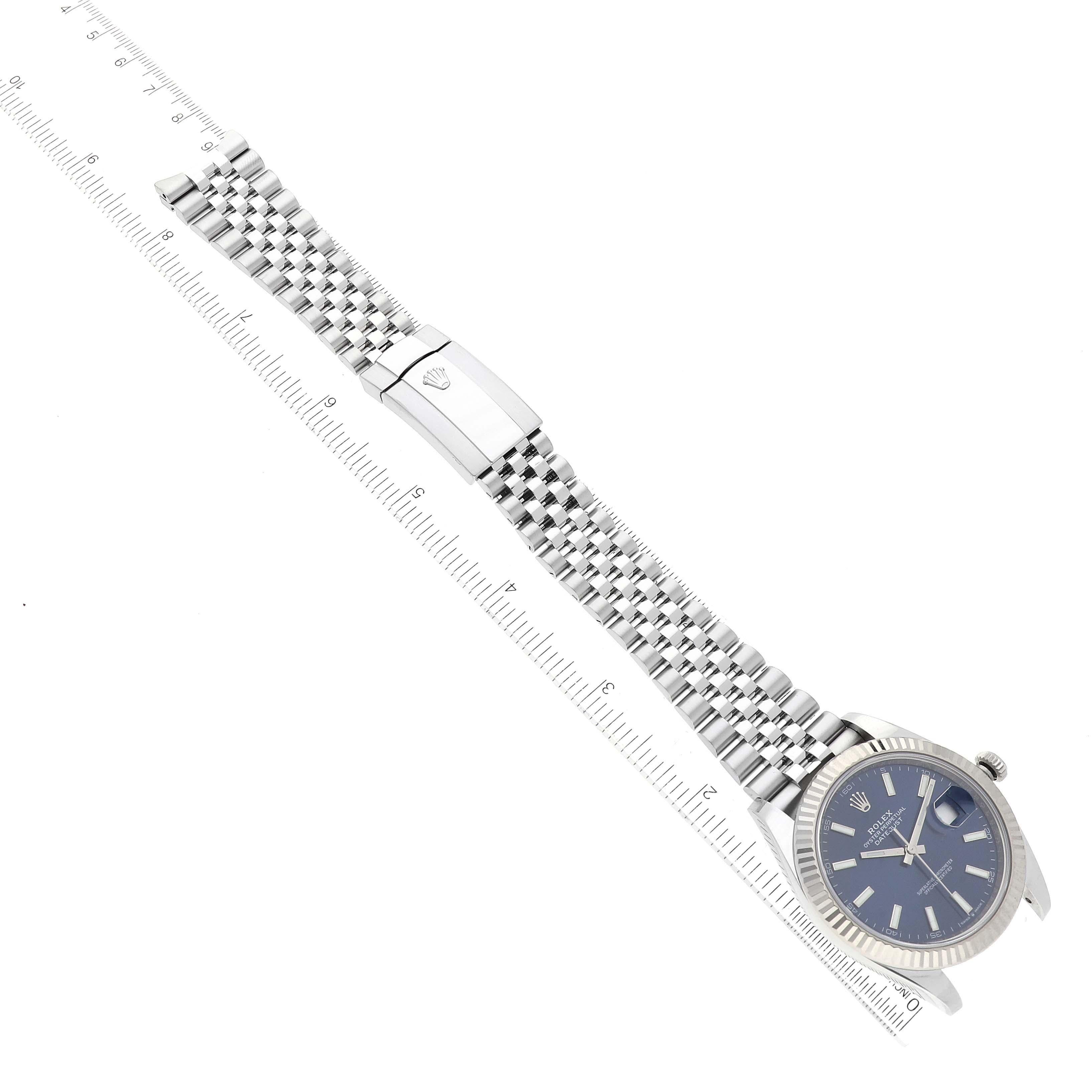 Rolex Datejust 41 Steel White Gold Blue Dial Mens Watch 126334 Box Card 3