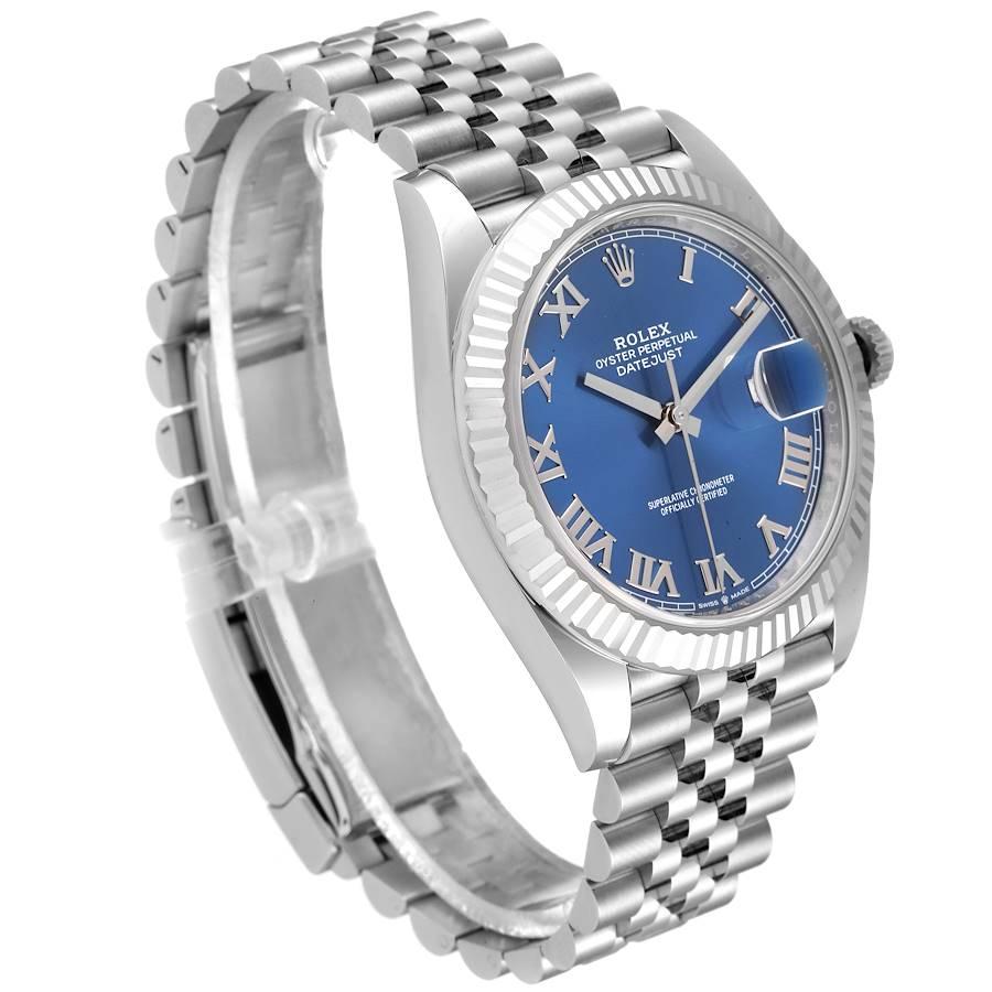 Rolex Datejust 41 Steel White Gold Blue Dial Mens Watch 126334 Unworn In Excellent Condition For Sale In Atlanta, GA