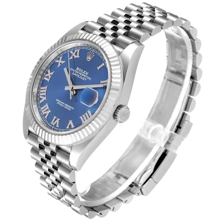 Men's Rolex Datejust 41 Steel White Gold Blue Dial Mens Watch 126334 Unworn For Sale