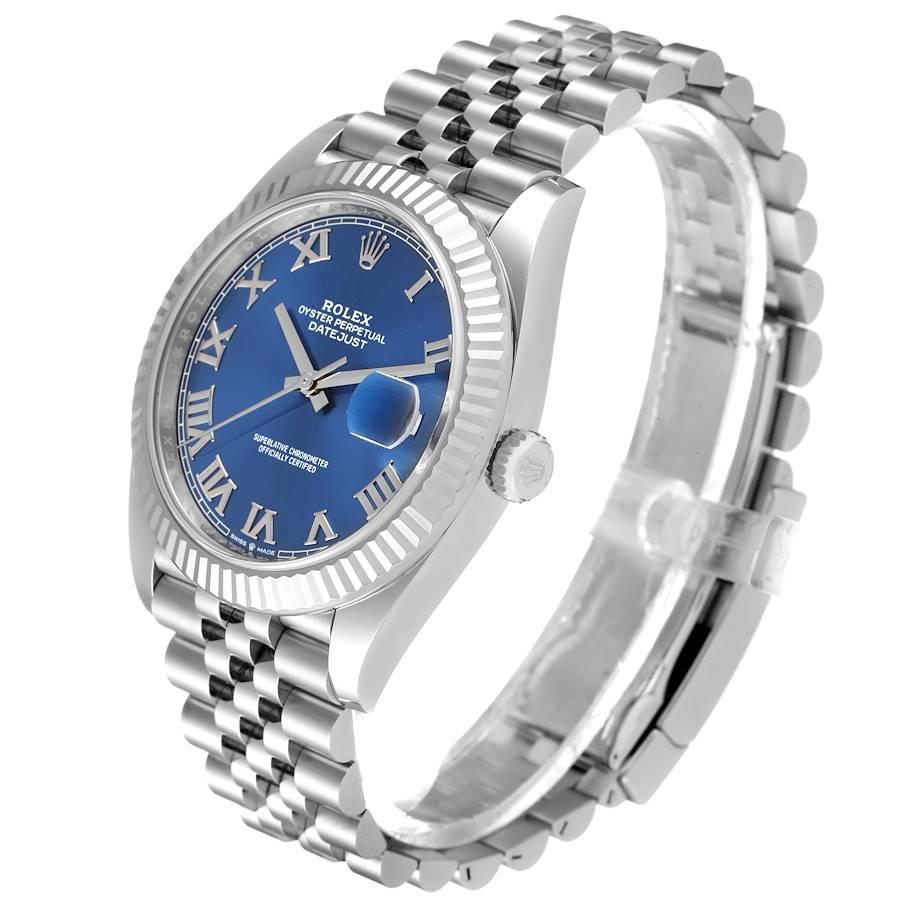 Men's Rolex Datejust 41 Steel White Gold Blue Dial Mens Watch 126334 Unworn