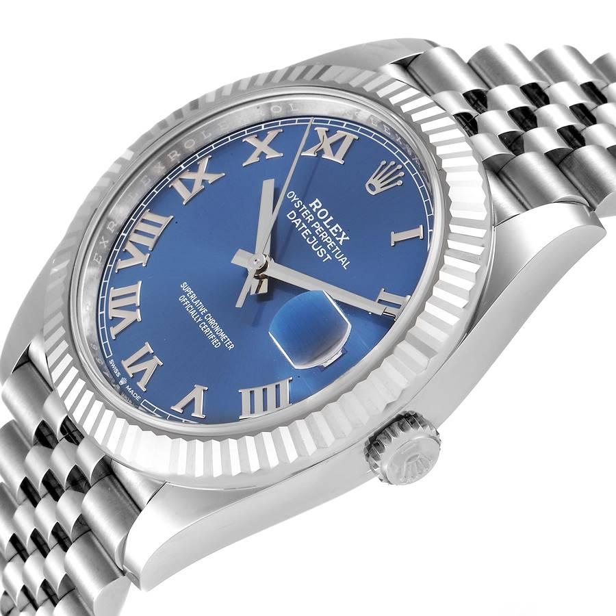 Rolex Datejust 41 Steel White Gold Blue Dial Mens Watch 126334 Unworn For Sale 1